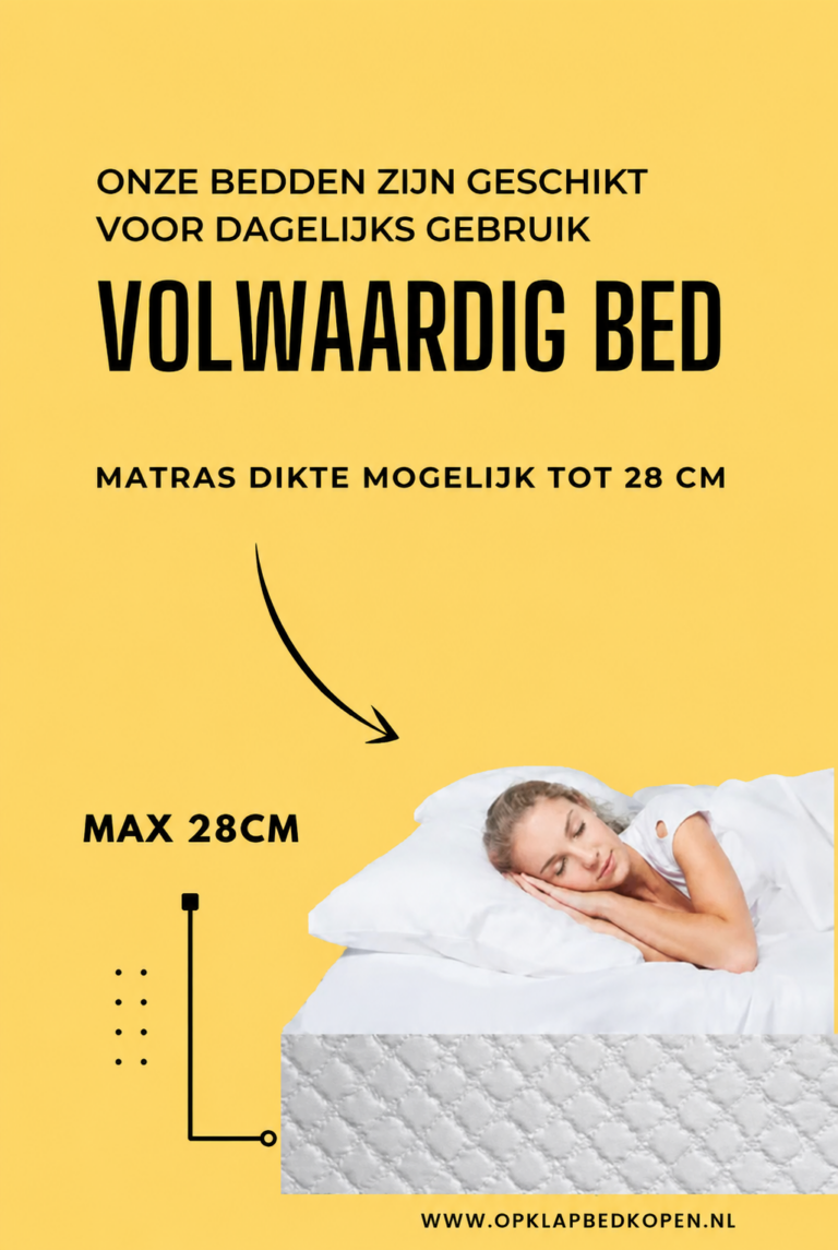 opklapbed matras max. 28 cm