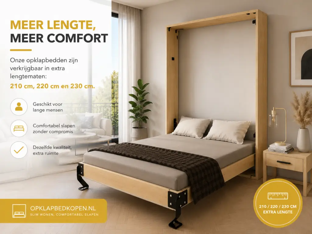 opklapbed 210, 220 of 230 cm lang